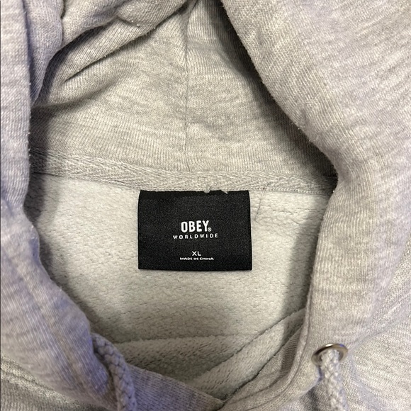 Obey Gray Sweatshirt Casual Cotton-Blend - Picture 3 of 4